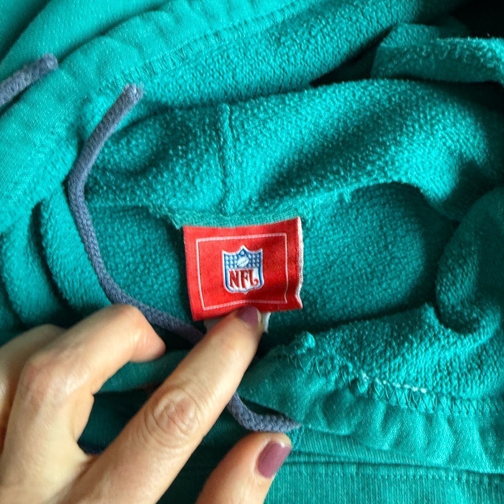 NFL Dolphins Teal Hoodie Vintage - Picture 3 of 6